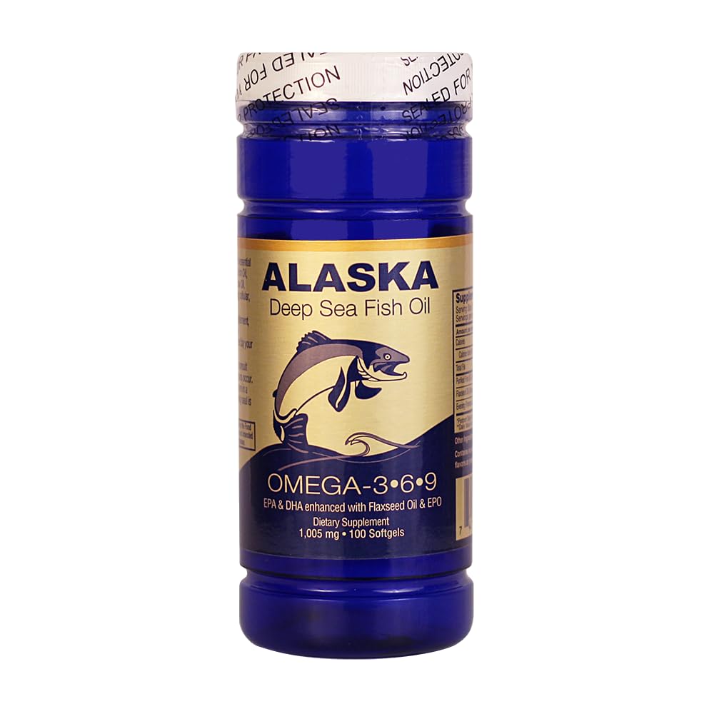 Alaska Deep Sea Fish Oil, Omega 3,6,9 1000 Mg 100 Softgels by NGO