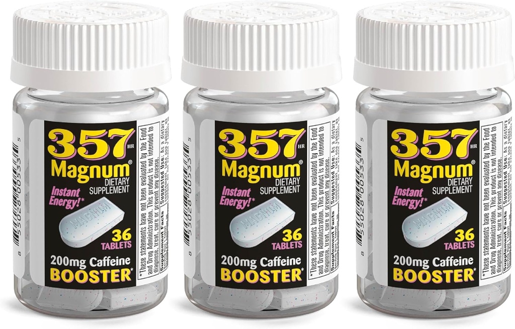 357 Magnum - Energitavler Formulert med kaffe - 36 kapsler - 3 pakke