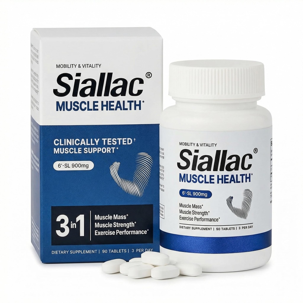 Muskelhelse - laget i USA - Forbedre muskelmasse og styrke, rask trening gjenoppretting, Reduser tretthet og økt øvelse ytelse, 6-Sialylactose (6-SL), 900 mg, 90 tabletter