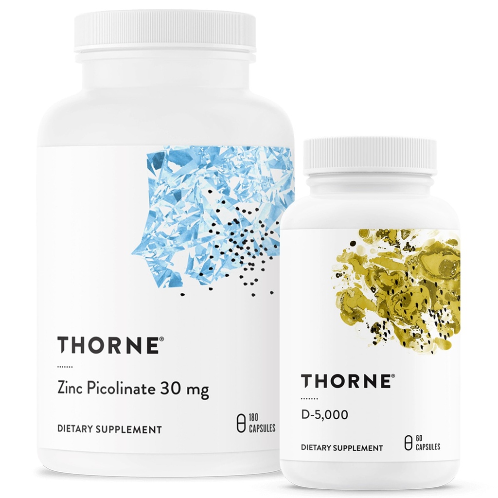 THORNE - Velvære Essentials - Sink & vitamin D3 Combo for immun- og beinstøtte - 60 til 180 Serveringer