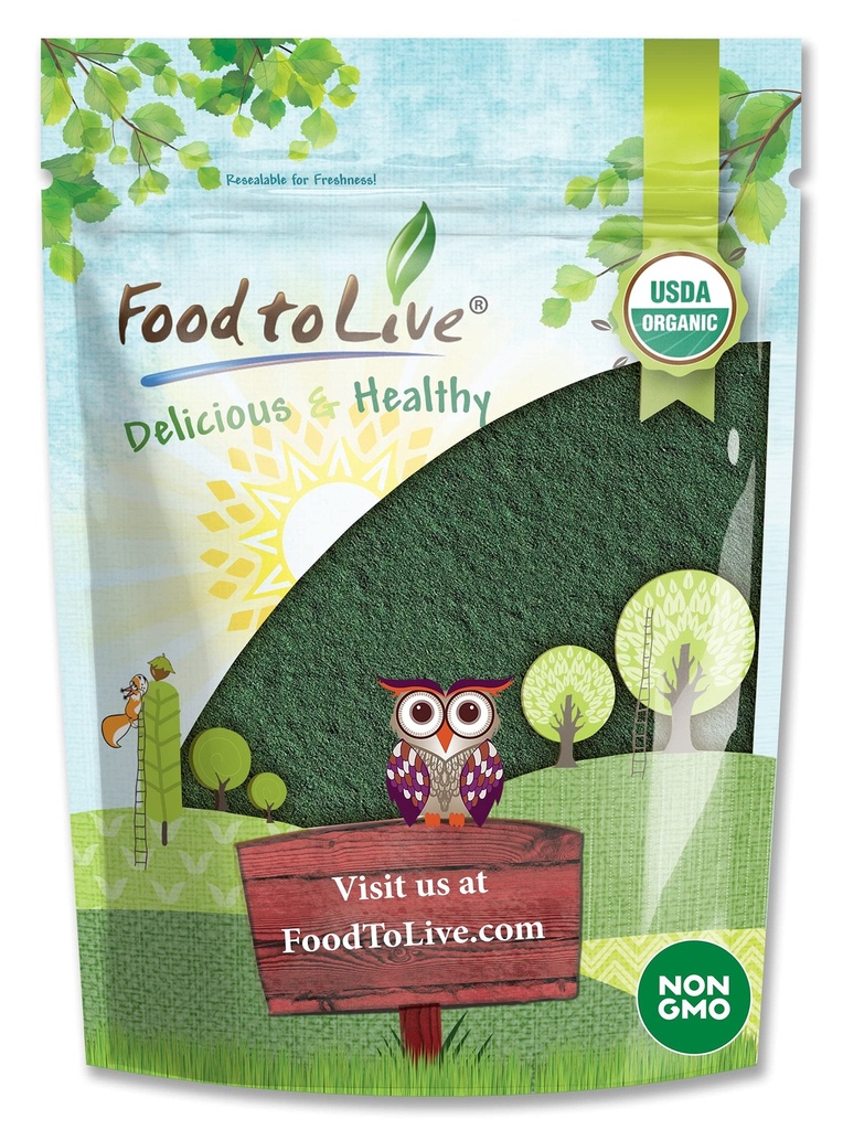 Mat å leve organisk klorella pulver, 8 ounces - ikke-GMO, Kosher, rå grønn algae, vegansk supermat, bulk, ren vegansk grønn protein, rik på vitaminer og mineraler, flott for drikk, broken cellevegg