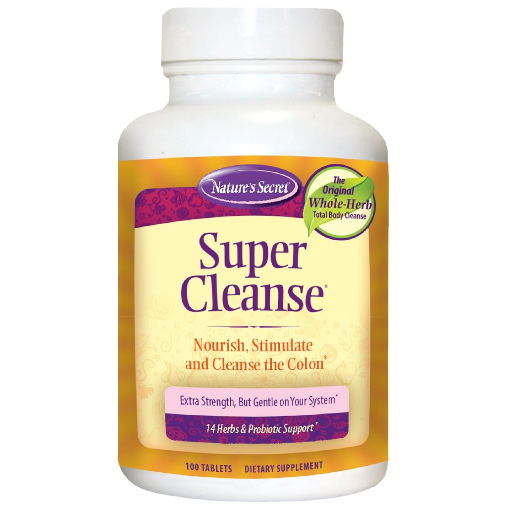 Naturens hemmelige Super Cleanse - Ekstra styrke Colon Cleanse med 14 urter og probiotiske støtte - fremmer Gut Health Detox Cleanse & Digestive Support Gentle Elimination Formula - 100 tabletter (1 pakke)