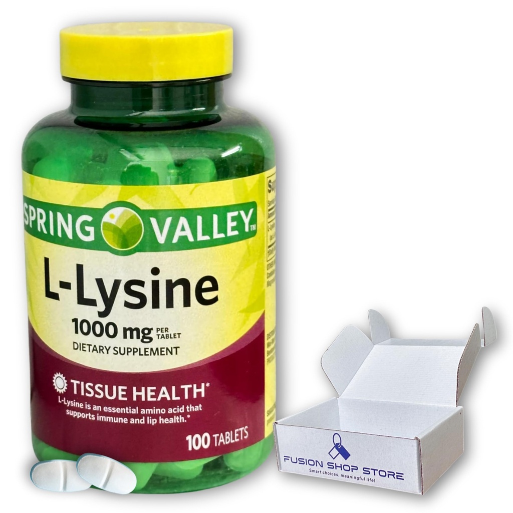 L lysin 1000 mg- essensielle Aminosyre tabletter, 100ct (pakke med 1)