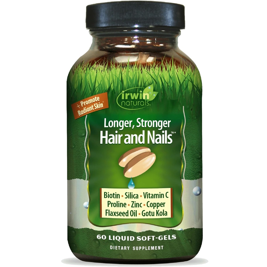 Sunn hud og hår Plus negler av Irwin Naturals, næringsrik, gir skinn og styrke, 60 flytende softgels