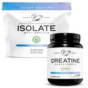 Muskelfeast Kreapure Kreatin Monohydrat - Unflavored 2lb (x1) og Isolate Whey Protein Powder - Unflavored 5lb (x1) - Muskelgjenvinning og ytelse Bundle