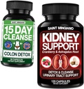 Njurestøtte Cleanse Detox & Repair 120 Caps - Sammen med - 15 dagers rensing | Colon Detox med naturlig laxativ