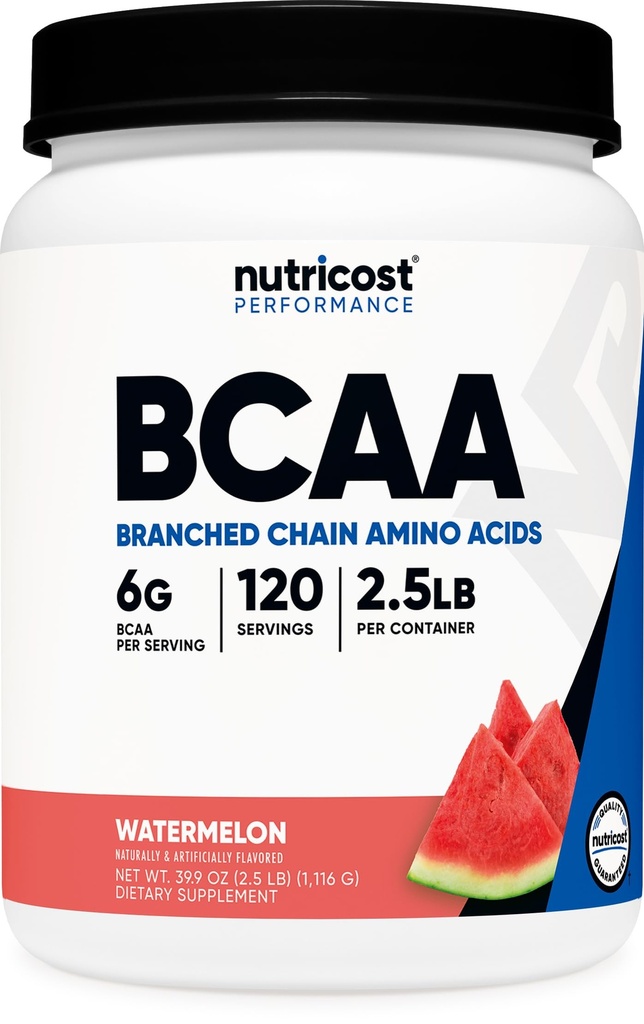 Nutricost BCAA Powder 2:1:1 (Watermelon, 120 Serveringer) - Glutenfri, Ikke-GMO, Vegetarisk