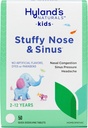 Hyland's Kids Stuffy Nese og Sinus Tabletter, Kold medisin for barn i alderen 2 og opp, hodepine Relief og Nasal Decongestant, Hurtig oppløsning tabletter, 50 greve