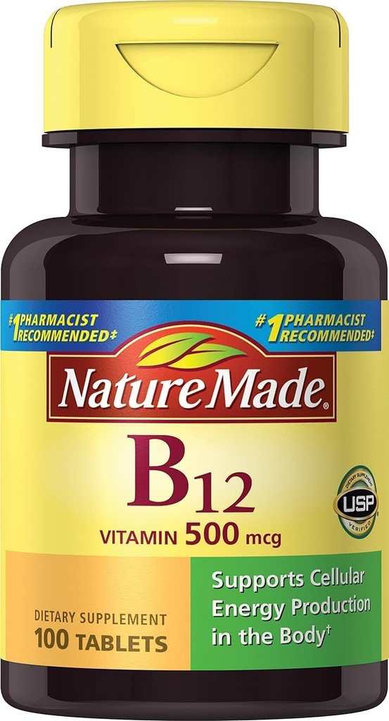Naturlaget vitamin B-12 500 mcg tabletter 100 ea (pakke med 2)