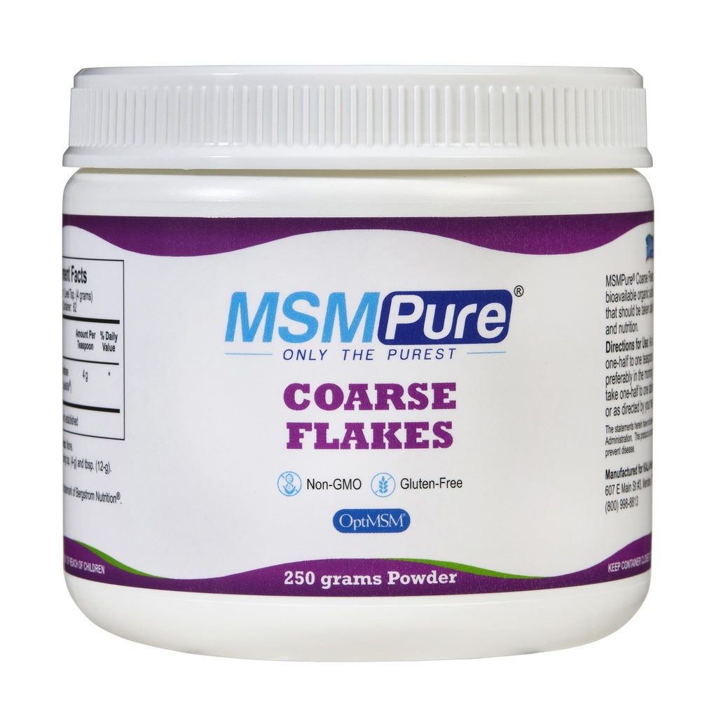 KALA Helse MSMPure Coarse MSM Powder Flakes – US-Made MSM for felles helse, hudutseende, og hår & negle støtte – 8,8 oz, organisk svovel