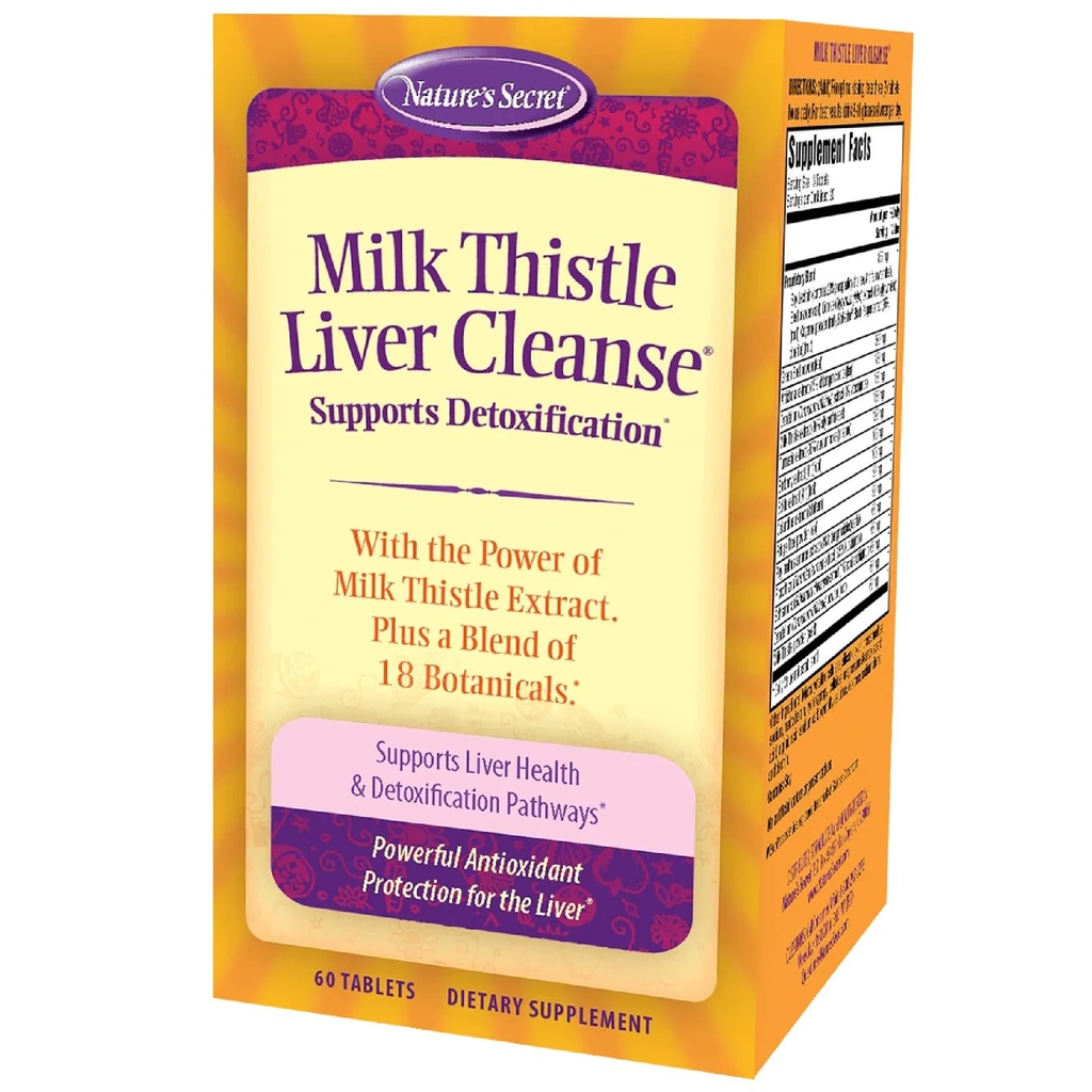 Naturens hemmelige melke Thistle Liver Cleanse - 60 tabletter - støtter sunn leverfunksjon og avgift - 18 Botanisk blanding Turmeric, Dandelion, Beet, & Artichoke - naturlig kraftig antioksidant