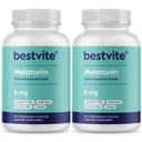 BESTVITE Melatonin 6mg (240 vegetariske kapsler) (120 x 2) - Ingen stearates - Vegan - Ikke GMO - Glutenfri