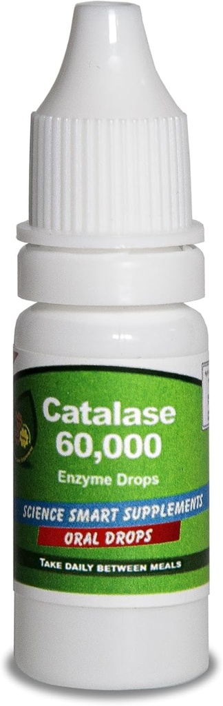 Katalase 60.000 - Science Smart - Unik - Høyeste styrke Full absorpsjon Enzyme Supplement. 31 doser for 1 måneds bruk. (10 ml).