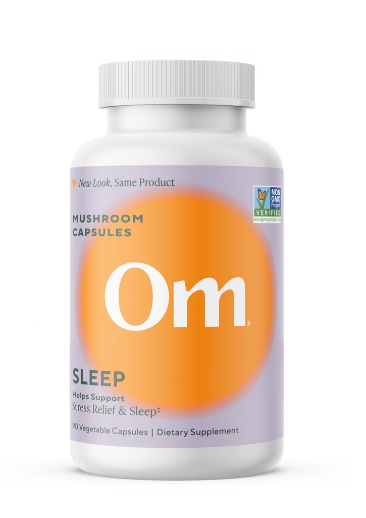 Om Mushroom Superfood Sleep Mushroom Capsules Superfood Supplement, 90 Count, 30 dager, Reishi, GABA, L-Theanine, Melatonin for hvile og søvn kvalitet Superfood Supplement