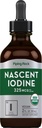 Piping Rock Nascent Iodine Drops Organic | 2 fl oz | Væske Vegansk Supplement | Ikke-GMO, Glutenfri