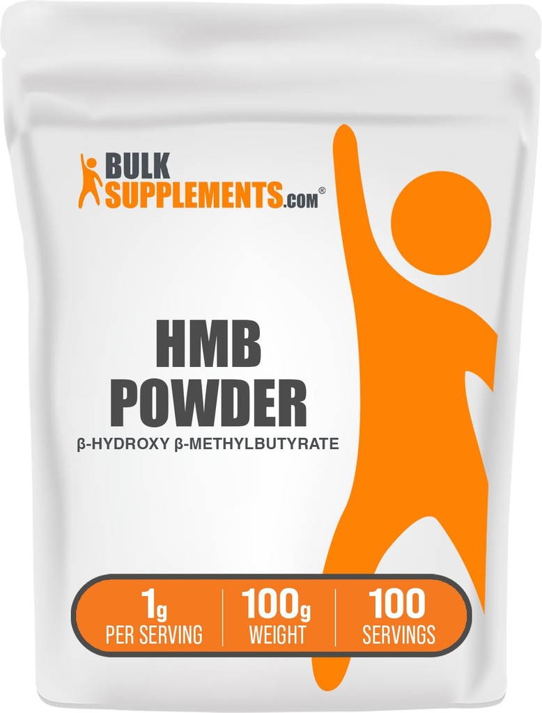 BulkSupplements.com HMB pulver - som kalsium HMB, Beta-Hydroxy Beta-Metylbutyrat - HMB pulvertilskudd, Glutenfri - 1g per servering, 100g (3,5 oz) (Pack of 1)