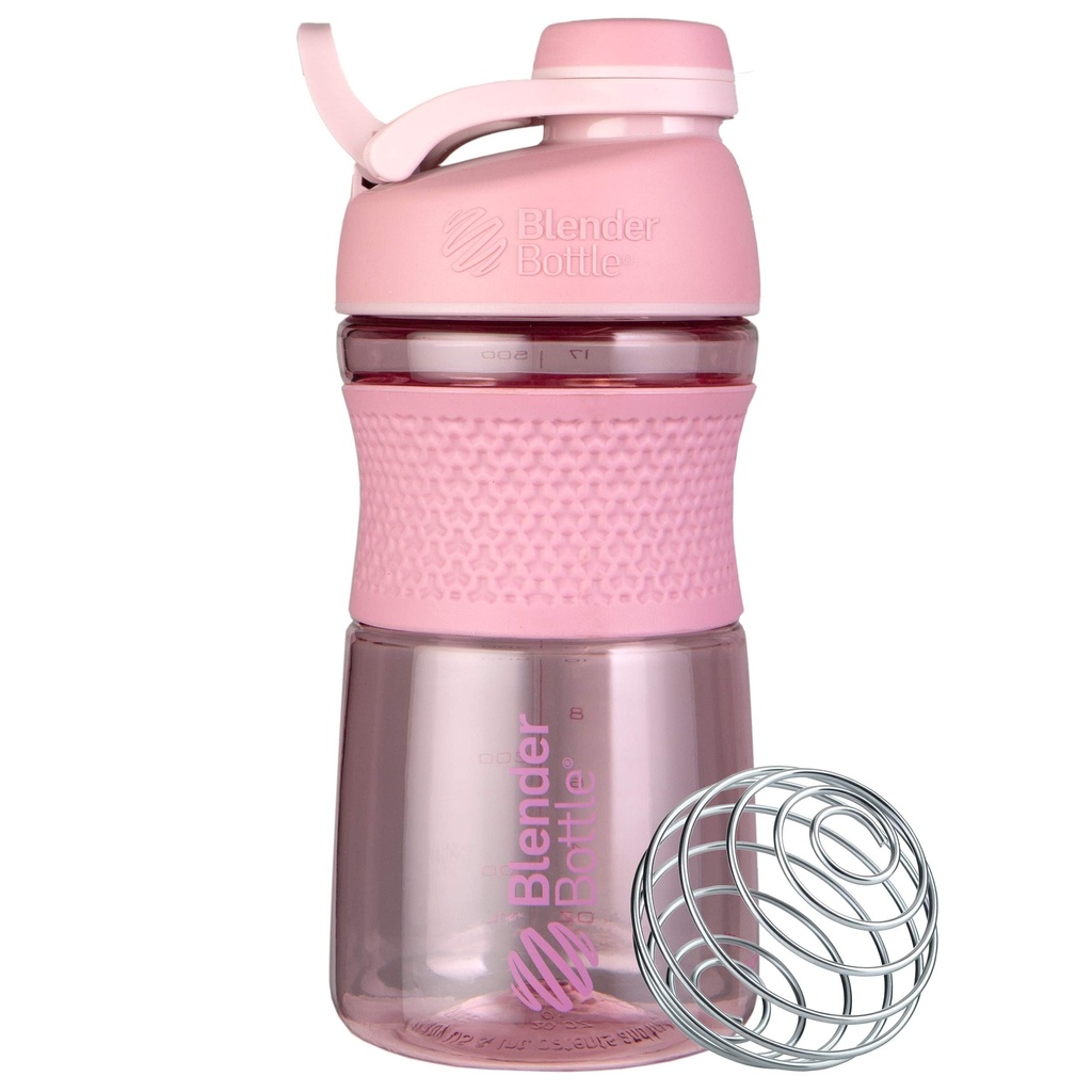 BlenderBottle SportMixer Shaker Flaske Perfekt for proteinshakes og pre trening, 20-Ounce, Rose