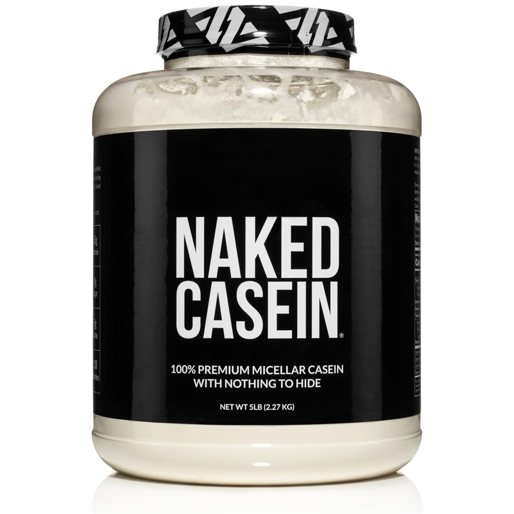 Naked Casein - 5Lb Micellar Casein Protein pulver - bulk, null karbohydrater, GMO-fri, glutenfri, soya gratis, preservativ fri - stimulere muskelvekst - forbedre gjenoppretting - 76 Serveringer