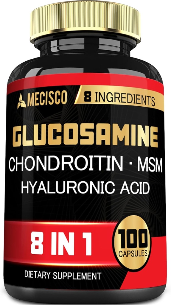 7000mg Glukosamine Chondroitin MSM med immunsupplement - støtte bein, felles helse, immunsystem og total helse - 100 kapsler