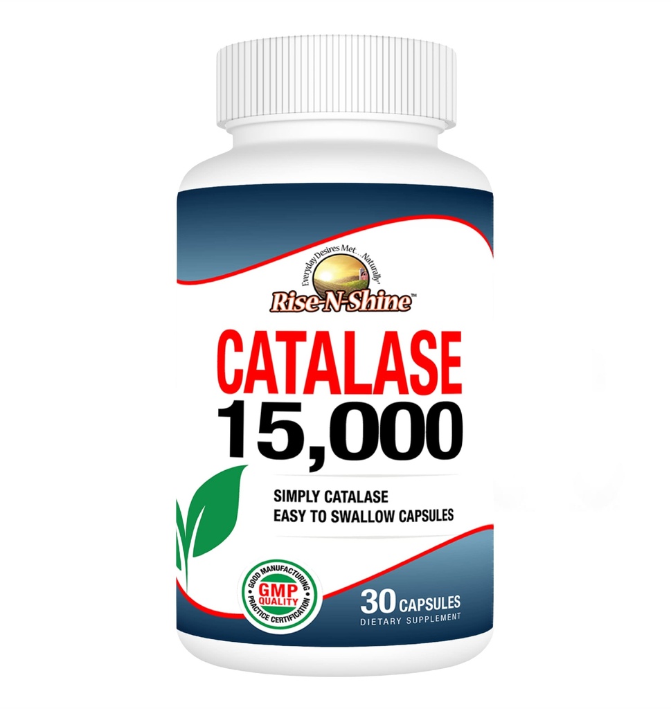 Rise-N-Shine Catalase Supplement 15 000 - Kraftig Antioksidant Enzyme for hår helse - Hårtilskudd for sterk hår støtte - 30 dagers forsyning