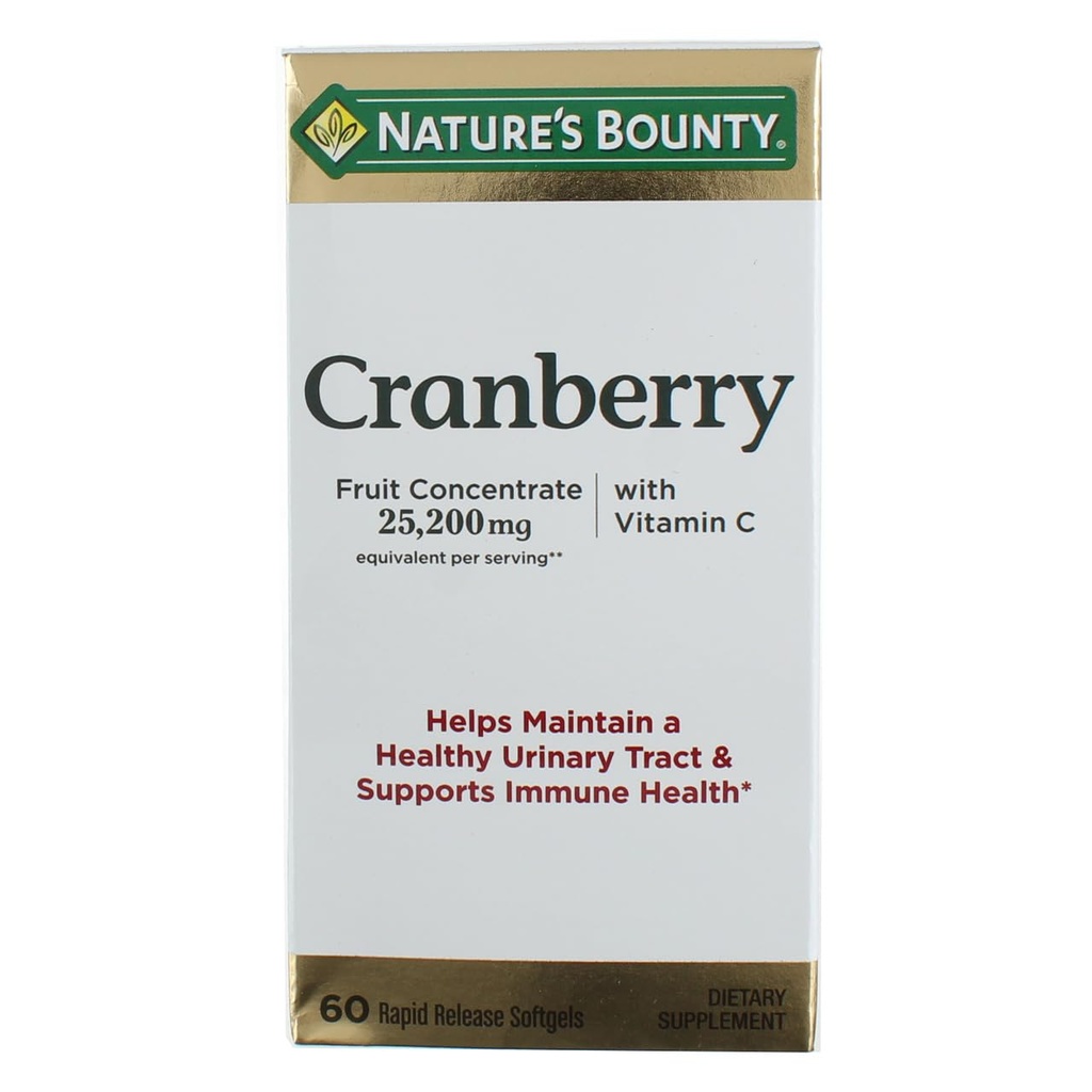 Naturens Bounty Cranberry kosttilskudd 60 Myke geler (pakke med 2)