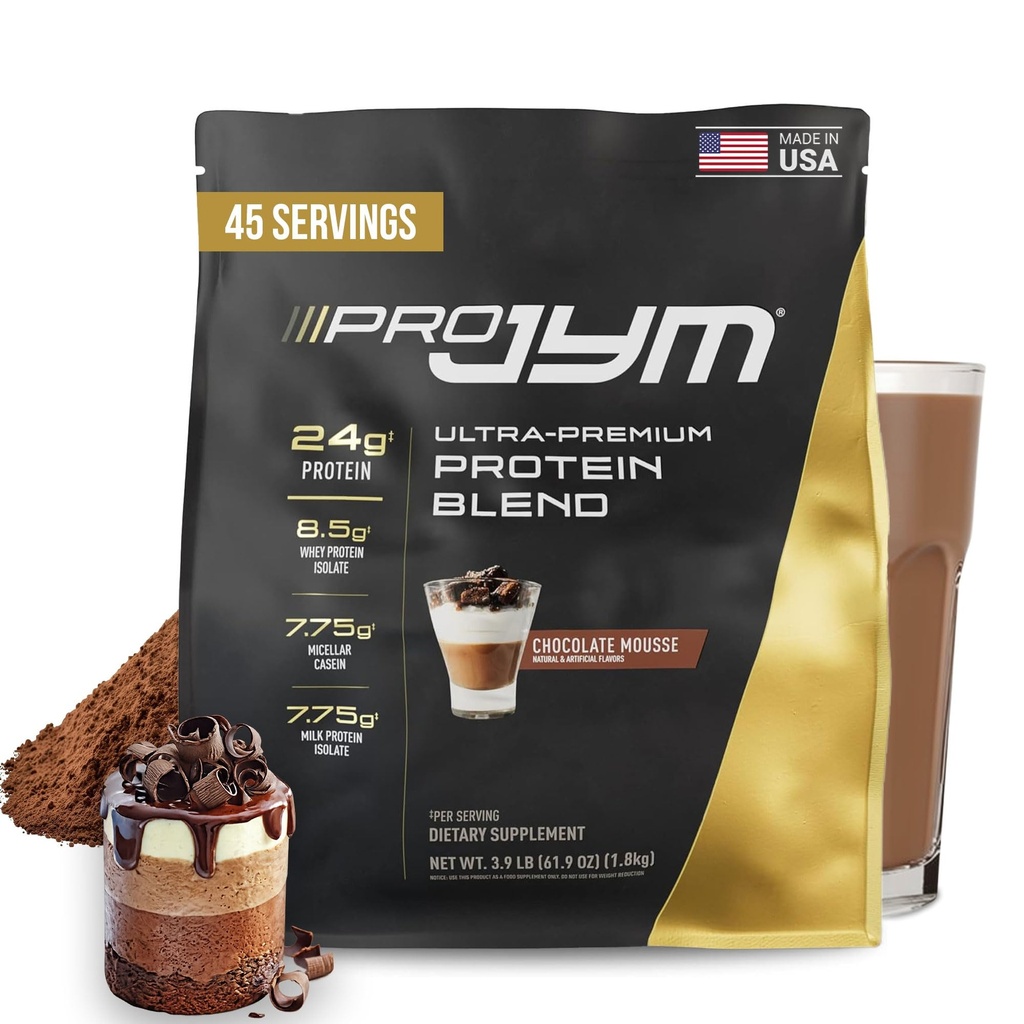 Pro JYM sjokolade mousseprotein pulver - Whey protein isolater, kasein, & melk protein, lean muskelbygging for menn og kvinner, JYM Supplement vitenskap, 45 Serveringer