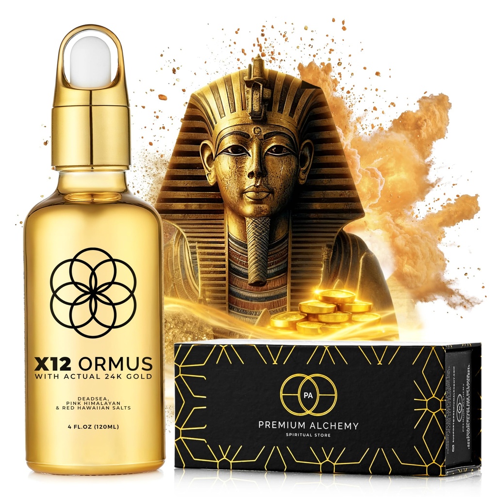 Ormus Monoatomic Gold Concentrate X12 - Flytende gull laget av ekte alkemikere - 24k Food-Grade, Dødehavet og Himalaya Salt - støtter Pineal Gland, Lucid Dreaming, Meditasjon