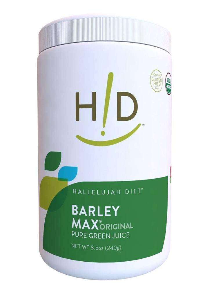 Hallelujah Diet Organic BarleyMax - Barley Grass Juice og Alfalfa Juice pulver, Vegansk Formel, Plantebasert kosttilskudd, Helse Matprodukter, Original, 8,5 Ounce flaske (60 dagers forsyning)