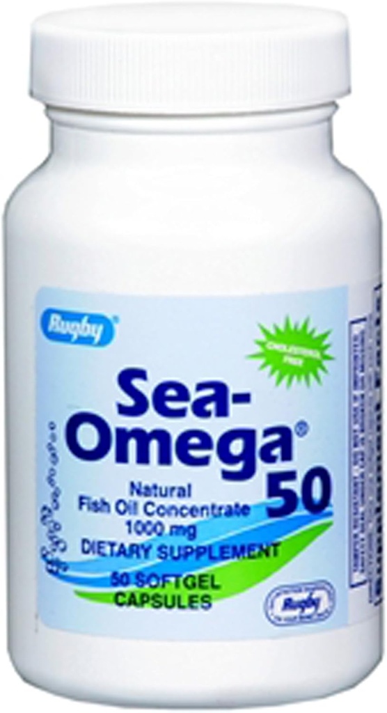 Rugby Sea-Omega 50 naturlig fiskeoljekonsentrat 1000mg