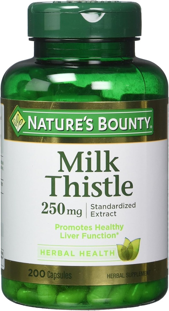Naturens Bounty Melke Thistle 250 mg Kapsler 200 ea (pakke med 2)