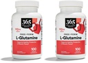 Hele matmarkedet, L Glutamine 500Mg Veggie Caps, 100 greve (pakke med 2)