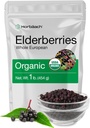 Horbäach Elderbær Tørket organisk | 1 lb bulkpose | Hele europeisk | Ikke-GMO, Glutenfri | Sambucus Nigra
