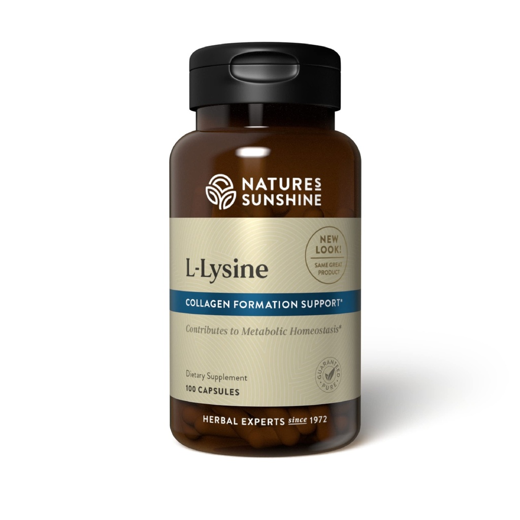 Naturens solskinn L-Lysin, 100 kapsler | essensielle aminosyrer kapsler med 474 mg L-Lysinhydroklorid for å hjelpe kroppen din med å kontrollere syre og alkalinbalanse