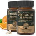 Probiotika med prebiotika for menn og kvinner - 35 Strains Organic Probiotic 100 milliarder CFU for Gut & Digestive Health, Vegan Acidophilus Probiotika Supplement, ikke-GMO Raw Probiotic 120 Caps
