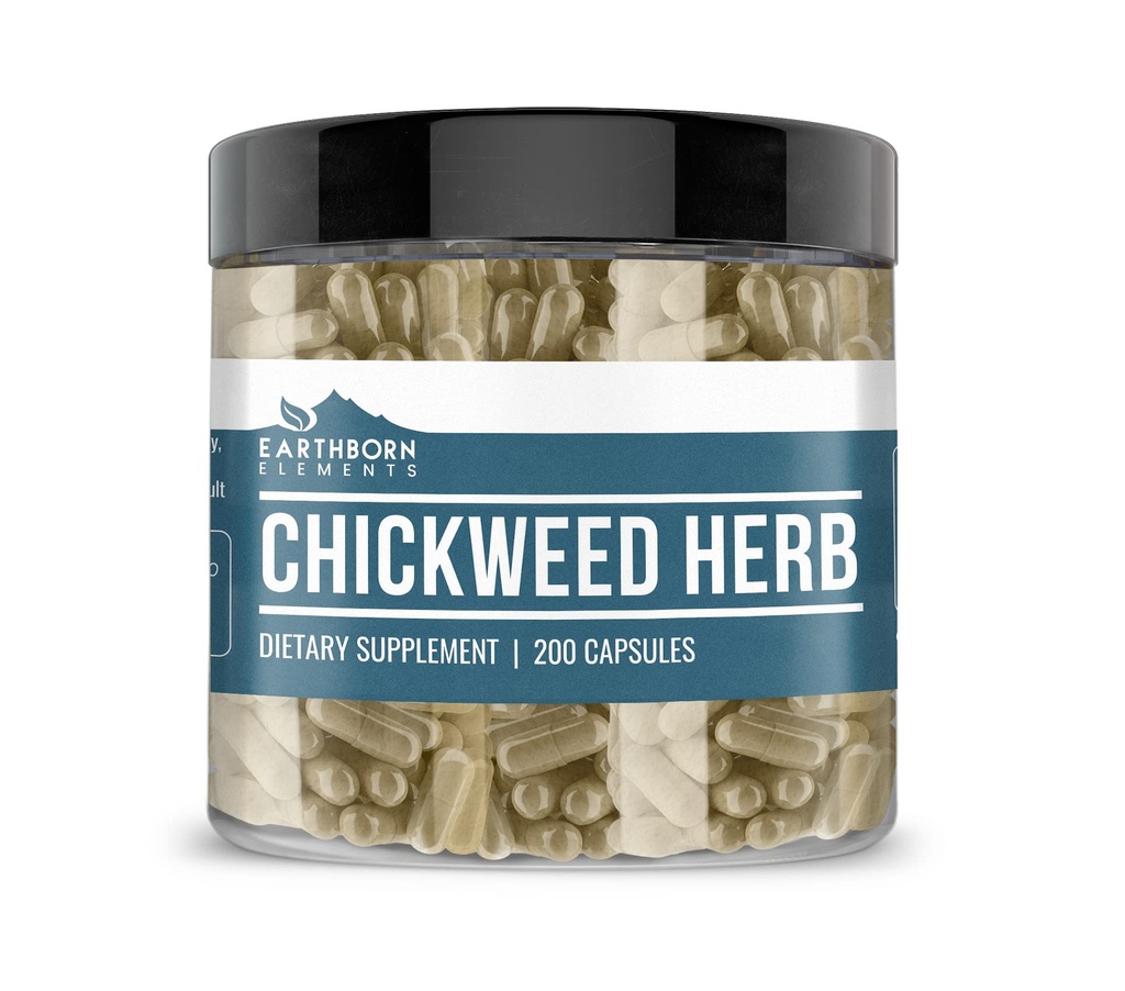 Jordborne elementer Chickweed Urt (200 kapsler) Rene, Ingen fyllstoffer eller tilsetningsmidler