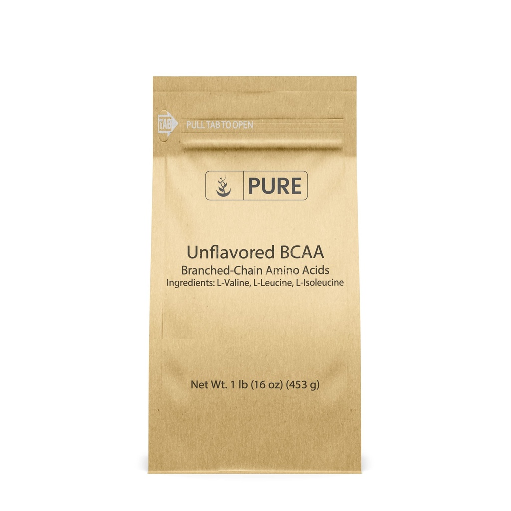 Ren opprinnelige ingredienser Uslavored Instantized BCAA (1lb) pulver, grened kjede essensielle aminosyrer, Supplement