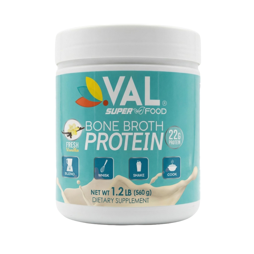 VAL Bone Broth Protein pulver – 22g Protein, 12g Collage, MCT & Pea Protein – Gut, hud og felles støtte – Paleo vennlig, Glutenfri – Kylling Flavor, 16 Serveringer