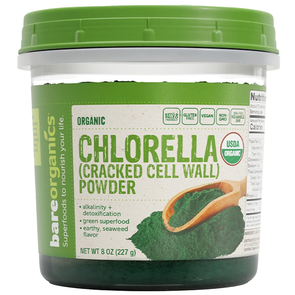 BareOrganikk 12522 Klorella pulver, 8 Ounce