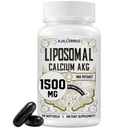 Liposomal kalsium AKG Supplement 1500 MG (Alpha-Ketoglutaric Acid), høy absorpsjon, mer effektiv enn AAKG, Ca AKG for lang tid, aldersforsvar, cellulær energi, Metabolsk funksjon, 60 Softgels