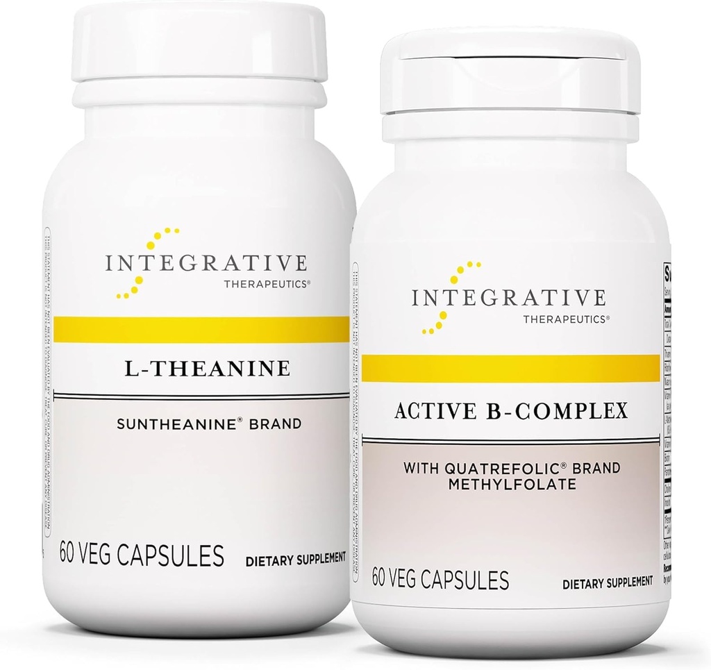 Integrativ terapi Bundle med aktiv B-kompleks, 60 kapsler og L-theanin, 60 kapsler - Aktiv B-kompleks å støtte energimetabolisme med 8 B-vitaminer* - L-Theanine å støtte en avslappet stat*