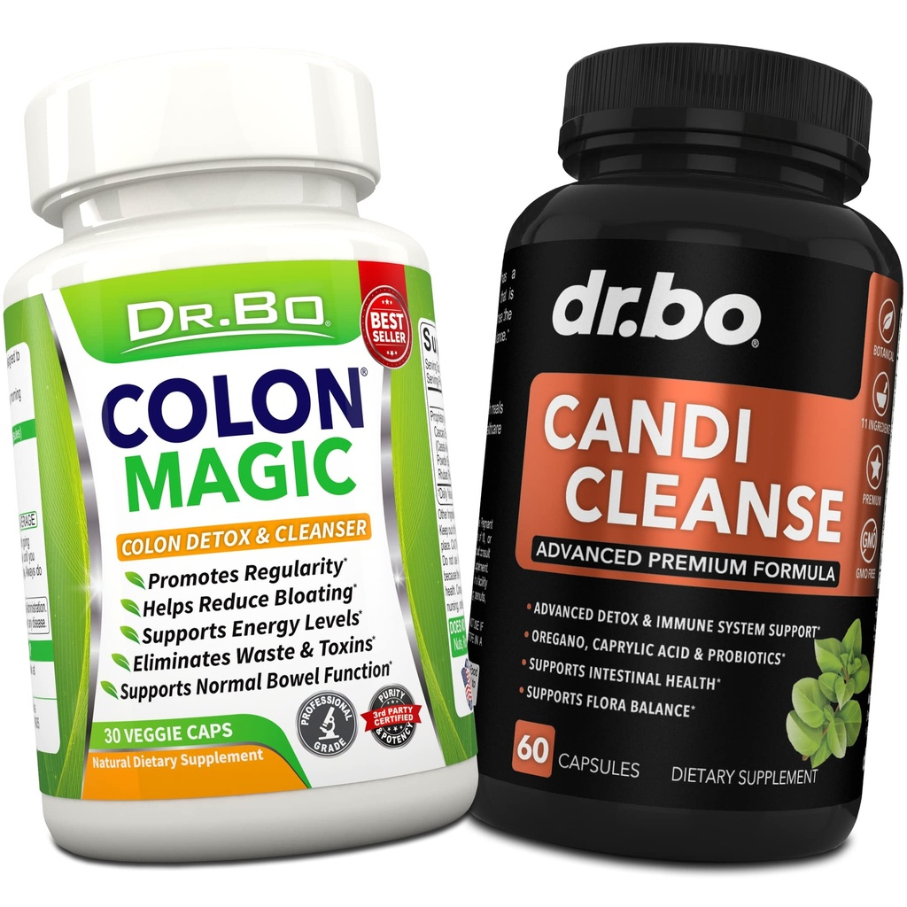 Colon Cleanse Candi Detox Formula - Naturlig Bowell Cleanser piller for intestinal bloating og antiovervekst rengjøring for kvinner og menn - Daglig boule relief Supplement Gut Magebalanse kontroll