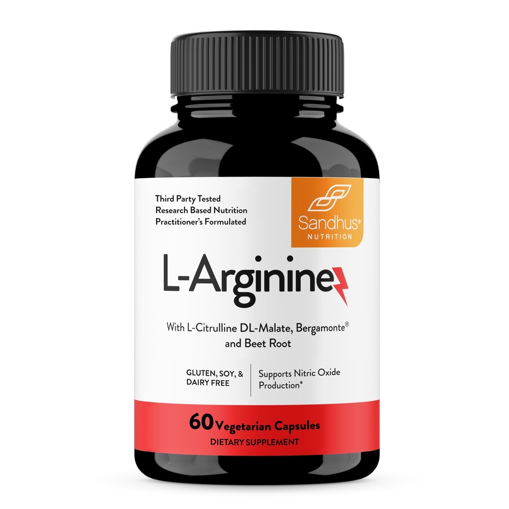 Sandhu's L-Arginine med nitric Oxid Precursor | 30 dagers Supply® Trening Supplement for menn og kvinner