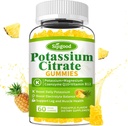 Kalium Citrate Gummies – høy potens Kalium Supplement for muskel helse, benskrap Relief, elektrolytbalanse – Vegan, ikke-GMO, Glutenfri, Pineapple Flavor, 60 Count