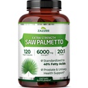 Zazzee Extra styrke så Palmetto 20:1 Ekstrakt, 6000 mg styrke, 40% fettsyrer, 120 vegansk kapsler, 4 måneders forsyning, konsentrert og standardisert 20X ekstrakt, ikke-GMO, all-naturlig, laget i USA