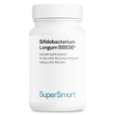 Supersmart - Bifidobacterium Longum (BB536) 6 milliarder CFU per dag - Probiotika og prebiotika Supplement | Ikke-GMO & Glutenfri - 60 DR Kapsler