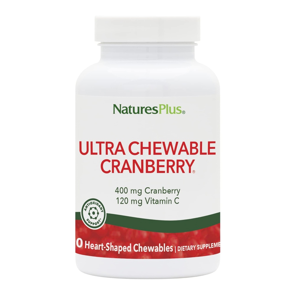 NaturesPlus Ultra Chewable Cranberry - 90 Love Berries Tabletter - Fremmer Urin Tract Helse - Ikke-GMO, Glutenfri - 45 Services