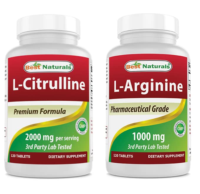 Beste Naturals L-Citrulline 2000mg & L-arginin 1000 mg