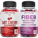 Atlantis Ernæring Tart Cherry 60 Gummies + sukkerfri prebiotiske fiber gummier for voksne 2-pakke (120 Gummies)