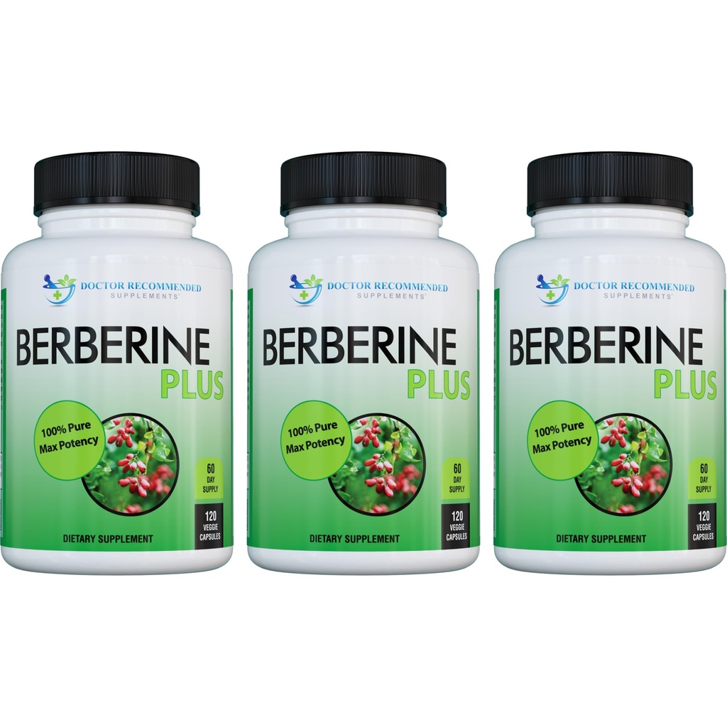 DOKTOR FORSVARER Berberine Plus 1200mg Per Serving - 120 Veggie Capsules Royal Jelly (120 greve (pakke på 3))