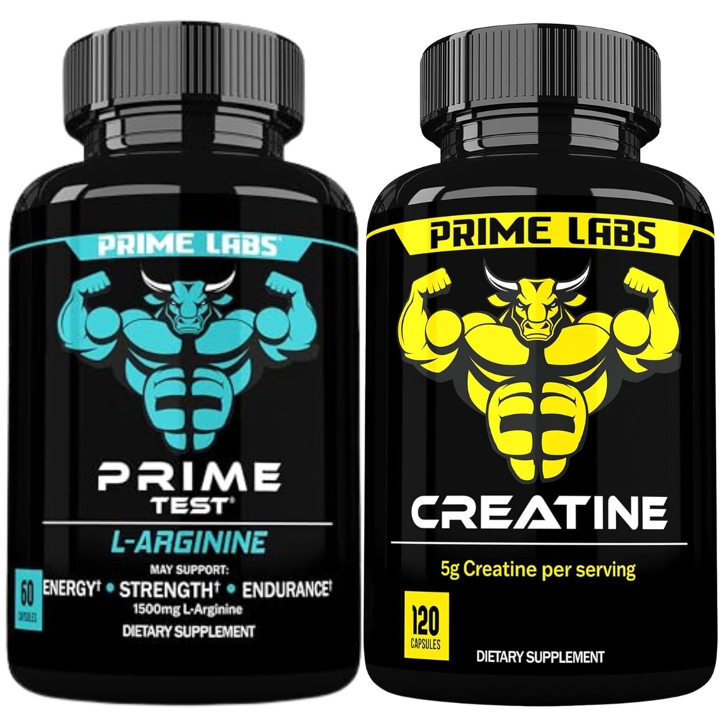 Prime Labs L Arginine (60 ct) + Kreatinkapsler (120 ct)
